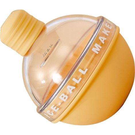 Moule à glaçons ronds en silicone jaune, démoulage facile, sans substances toxiques et inodores, en forme de bulbe, idéal pour les cocktails.