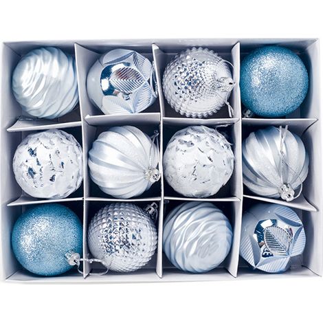 20 adornos navideños, de plástico plateado y marrón, para colgar en el árbol de Navidad o en interiores. (1/5)