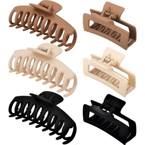 Juego de 6 pinzas para el cabello, de 11 cm y 9 cm, antideslizantes, para cabello grueso, de uso diario. (1/5)