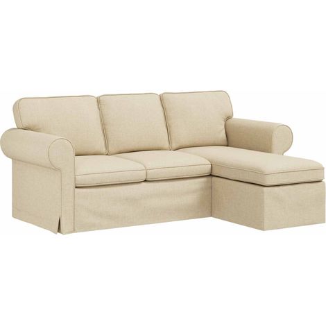 Sofa Creme 195 x 138 x 80 cm Stoff vidaXL