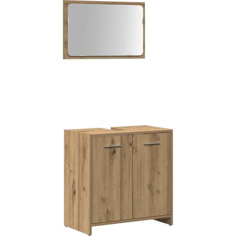 Meubles de Rangement,Armoire de salle de bain avec miroir chêne artisanal CFW782002 (1/5)