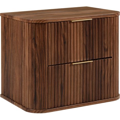 Meuble sous-vasque à suspendre GLAMOUR coloris noyer foncé 60 cm