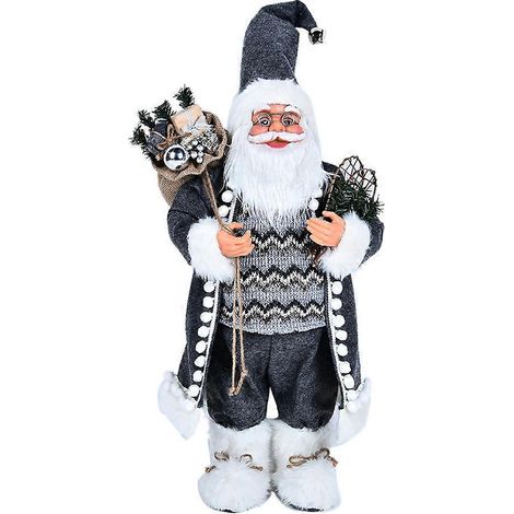Figurines de Noël Gris Clair pour Table - Décorations de Fêtes Uniques (1/4)