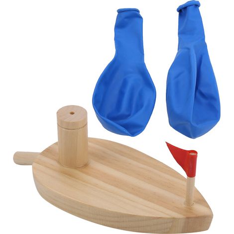 Bateau en Bois à Ballons pour le Bain - Jouet Éducatif Enfant (1/5)