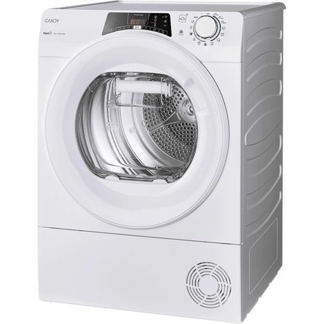 Candy Rapidò RO EH9N2TE-S Secadora de ropa, carga frontal, 8 kg, bomba de calor, clase D, 66 dB, 14 + más de 40 programas adicionales mediante aplicación hOn, independiente, 59,6 x 58,5 x 85 cm, color