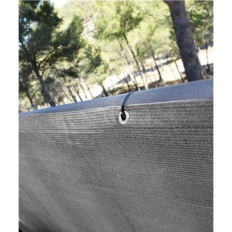 Malla de Ocultación Sombreo 0,9 x 5 m Gris  Ocultación 100%  Malla Balcon Jardin Exterior  Incluye Cuerda y Ojales