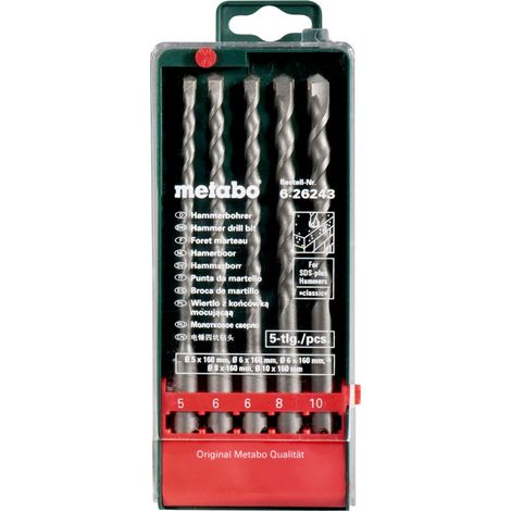 METABO SDS-plus Classic-Bohrersatz 5-teilig Ø 5, 6, 6, 8, 10 mm, L=160 mm (626243000) (1/3)