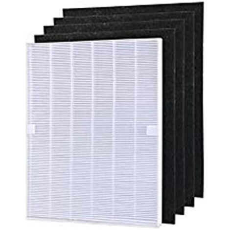 4 pièces purificateur d'air pré-filtre à charbon et 1 pièce filtre principal HEPA Compatible avec Winix 115115 5300 5500 (1/5)