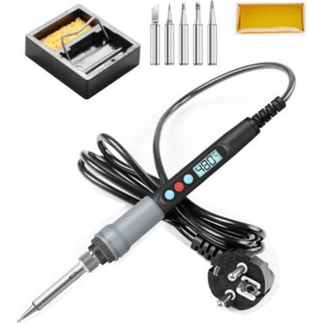 90W Internal Heating Soldering Iron, Adjustable Temperature, Digital Display with Switch and LCD Screen Automatic Sleep Function 110 V/220 V (1/5)