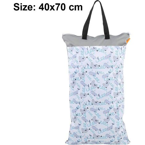 Sac Etanche Humide Sec - 40 x 70 cm - Compartiments Double Fermeture Eclair - Pour Couches Lingettes Vêtements - 1 Pièce (1/5)