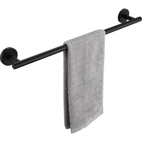 Porte-serviettes Multifonctionnel en Acier Inoxydable 304 Noir, Porte-serviettes Unipolaire Adapté pour Salle de Bain/Serviette Hygiénique/Cuisine (1/5)