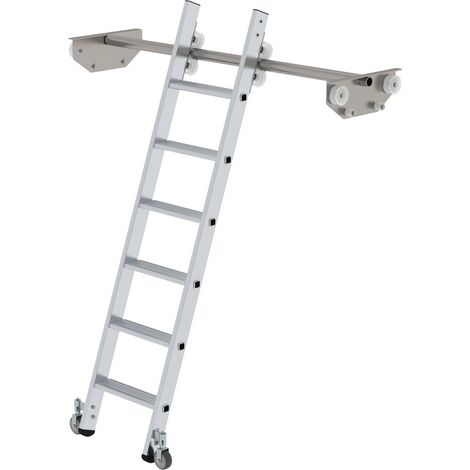 MUNK Aluminium-Regalleiter für Doppelregal 6 Stufen (1/3)