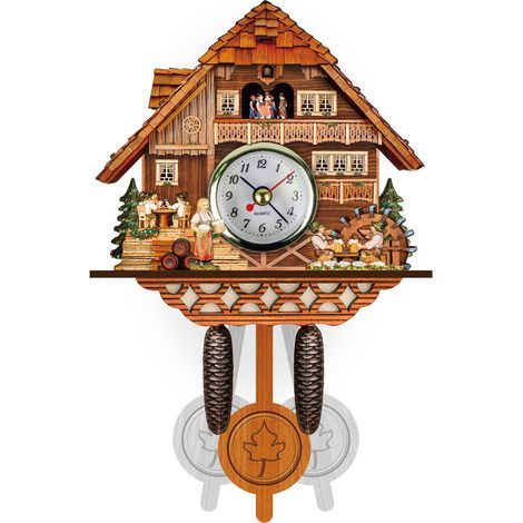 Reloj de cuco de madera con decoración de pared para sala de estar, dormitorio, cafetería, restaurante, hotel, CM0011