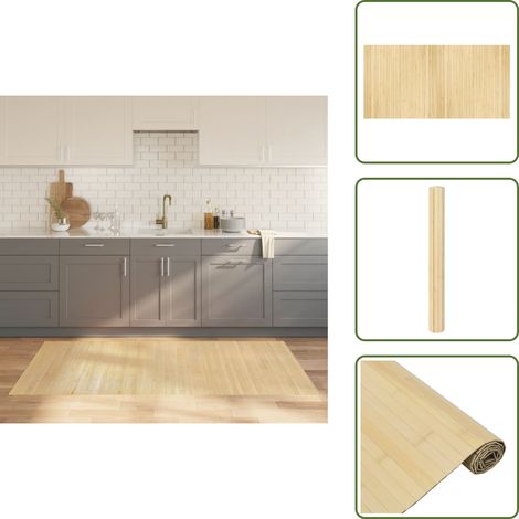 Tappeto per soggiorno - vidaXL Tappeto Rettangolare Naturale Chiaro 100x200 cm in Bambù - Tappeto per interni
