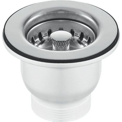 Robinet d’évacuation pour lavabo Belfast, chromé, diamètre 85 mm, compatible avec orifice de 60 mm (1/4)