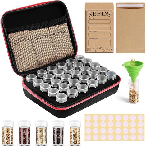 30 Seed Box Slots, Vegetable Seed Storage, Seed Organizer, Seed Storage Box with Self-Adhesive Labels (1/5)