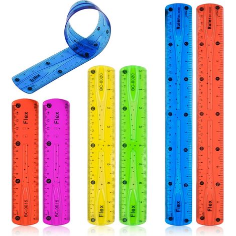 Lot de 6 règles flexibles - 30 cm, 20 cm, 15 cm - École primaire (1/5)