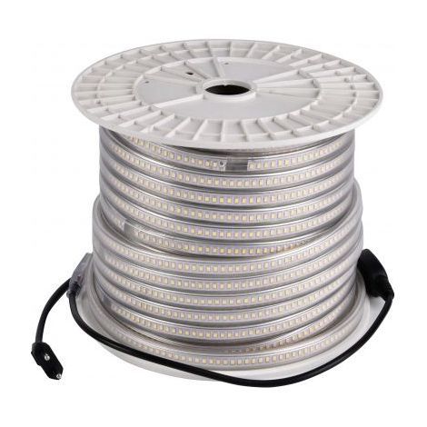 Aluson – Ruban LED 230V 50m 10W/m IP65 4000K – Éclairage chantier extérieur – Résistant aux intempéries et chocs – Compatible avec prises secteur