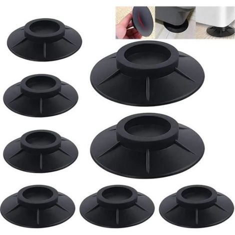 Tampons Anti-Vibration - 8Pcs - Pour Machine à Laver - Réduit le Bruit - Compatible avec la Plupart des Marques (1/4)