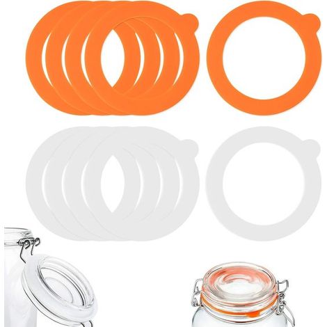 Silikon-Dichtungsringe, farbstofffrei, 16er-Pack, 70 x 95 x 2,2 mm, wiederverwendbarer Ersatz (1/5)