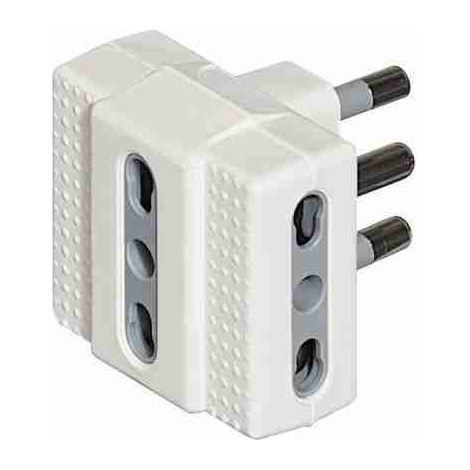 Adaptador BTIS3604D TRIS - 3 tomas de corriente de 10/16 A y enchufe de 16 A, blanco (en blíster)