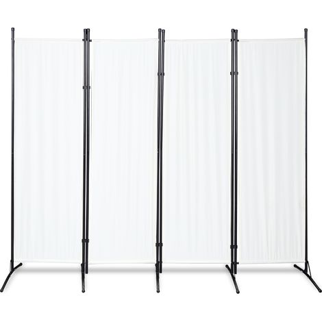 Wolketon Paravent Sichtschutzwand Raumteiler Stellwand Raumteiler Trennwand Sichtschutz 4 teilig Beige