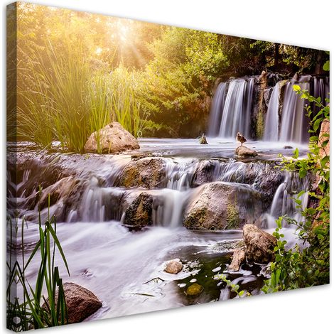 Quadro su tela, Cascata alla natura del tramonto - 60x40 (1/5)