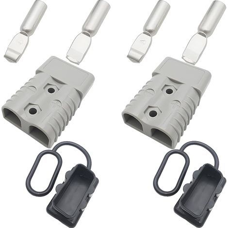 Connettore per batteria, connettori per batteria 175A 600V, spina a sgancio rapido, spina a sgancio rapido, adatto per cavi da 1/0-2AWG (grigio) (1/5)