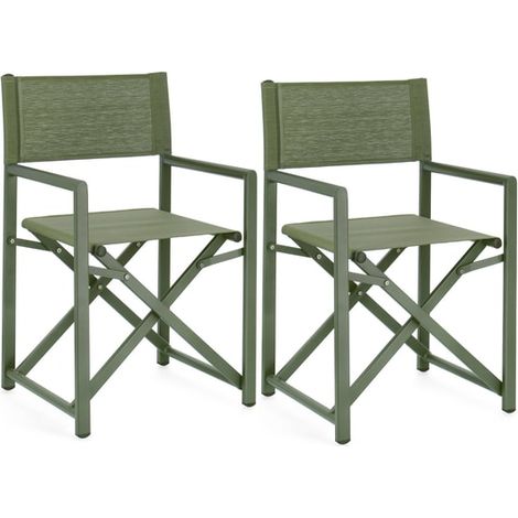 Bizzotto – Chaise de jardin pliante en aluminium – Assise et dossier en textilène 610g/m2 – Coutures thermocollées – Charge maximale 120kg (1/5)