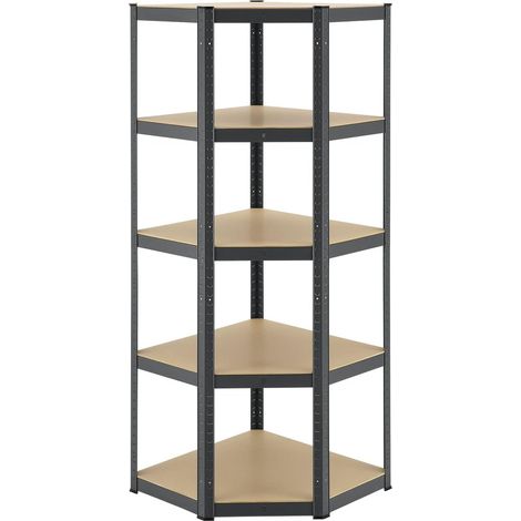 Étagère d'angle de Stockage Corner Basic 180x70x40-70 cm (HxlxP) pour Charges Lourdes étagère emboîtable étagère de Cave (Gris)