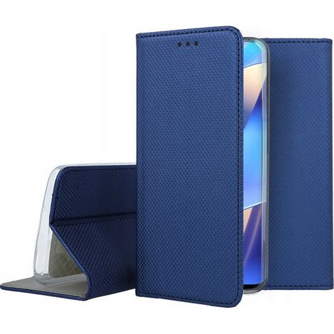 Custodia per OPPO A16 A16S A54S SMART BOOK MAGNETICA BLU NAVY BOOK + VETRO (1/5)