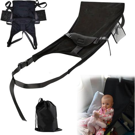 Hamaca para bebé para viajar en avión, cuna de viaje portátil  Reposapiés ergonómico y seguro  Extensión de asiento infantil para avión y coche  Regalo imprescindible para familias viajeras (1/5)