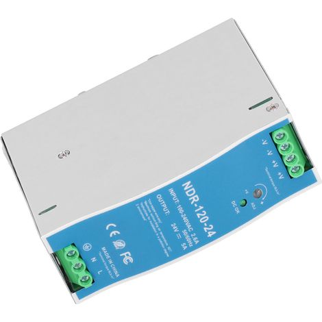 Alimentation sur rail industrielle NDR-120-24, 5 A, 120 W, 100-240 V CA (1/5)