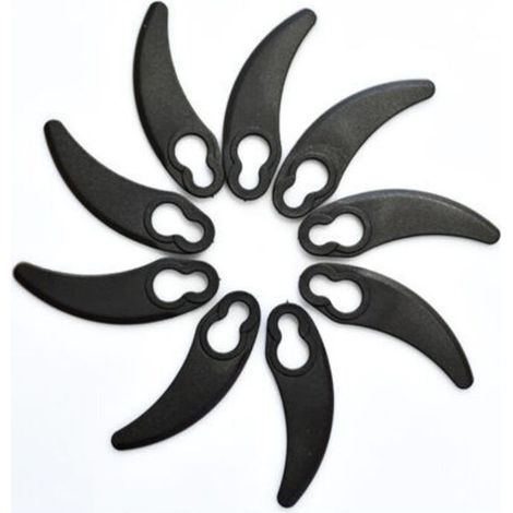 Cuchillas de plástico para cortacésped, forma de media luna pequeña, para Hover Challenge de 1100 W, color negro, 9 unidades. (1/5)