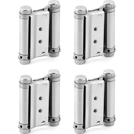 Charnières robustes à double action pour portes battantes,type saloon/café,lot de 4 charnières à fermeture automatique en acier inoxydable,3 pouces (1/5)