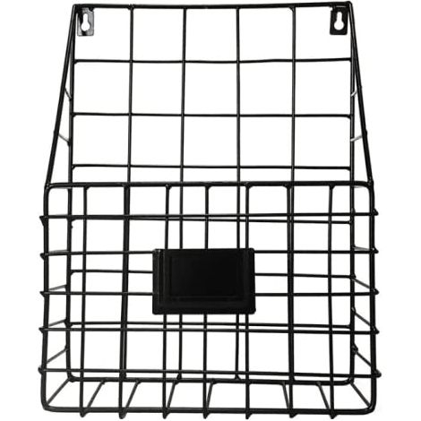 Youyijia Modern Metal Magazine Rack 30 25 10cm Wear Resistant Wall Storage Baskets for Organizing Mail To Storing Wall Mounted Post Storage Rack Black (1/5)