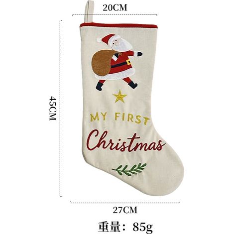 Weihnachtsstrümpfe, bestickte Geschenkstrümpfe, Weihnachtsmann, Schneemann, Süßigkeitentüten, Fensterdekorationen, Christbaumschmuck