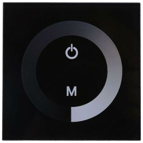 Variateur de Lumière,Fydun Dimmable LED panneau tactile couleur unique variateur interrupteur mural contrôleur panneau tactile barre lumineuse LED DC 12V-24V silencieux avec(Noir) (1/3)