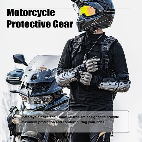 SULAITE 4 pièces protège-genoux et coudières protège-tibias équipement de protection de moto respirant et résistant aux chocs pour adultes hommes femmes (1/5)