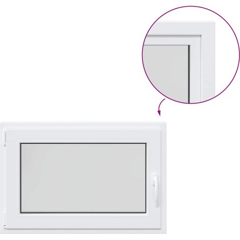 Ventana de sótano RISOR 50 x 55 cm PVC y vidrio vidaXL (1/5)
