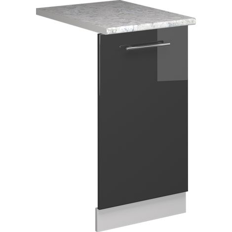 Panel frontal del lavavajillas Fame-Line, Antracita alto brillo, 45 cm , ET Mármol, Vicco