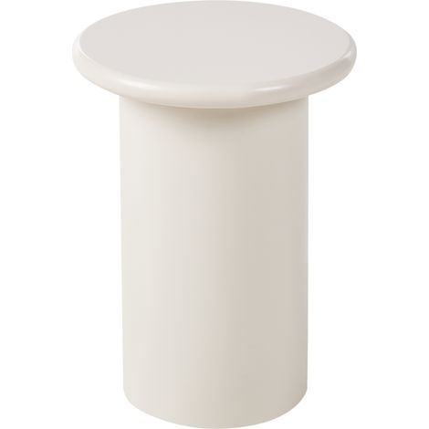 Mesa auxiliar redonda diseño escandinavo tradicional MDF madera blanco Campti