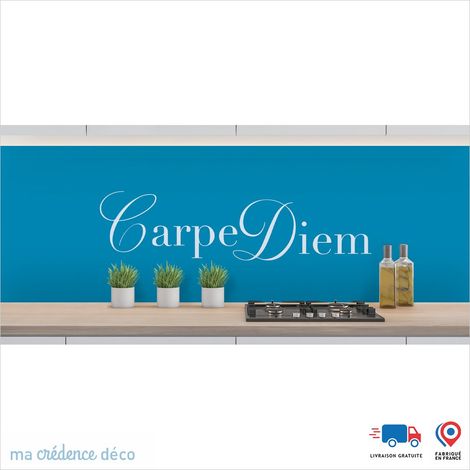 Crédence : CARPE DIEM 2 - Couleur Bleu clair - Alu composite - 120 - 60 (1/3)