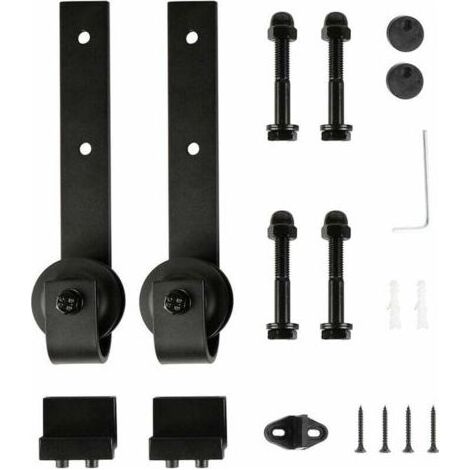 Roulette Porte Coulissante, Accessoires pour Portes Coulissantes, Noir (Roulette kit seulement)-INHHUB (1/2)