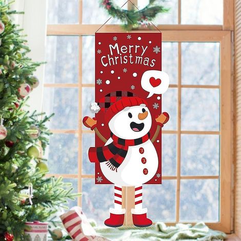 guirlande de Noël à suspendre A, décorations de porte et fenêtre « Joyeux Noël » (1/5)