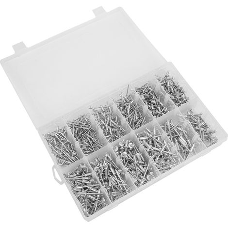 Kit de 660 rivets aveugles à tête ronde en alliage d'aluminium M3.2/M4.0/M4.8 (1/5)