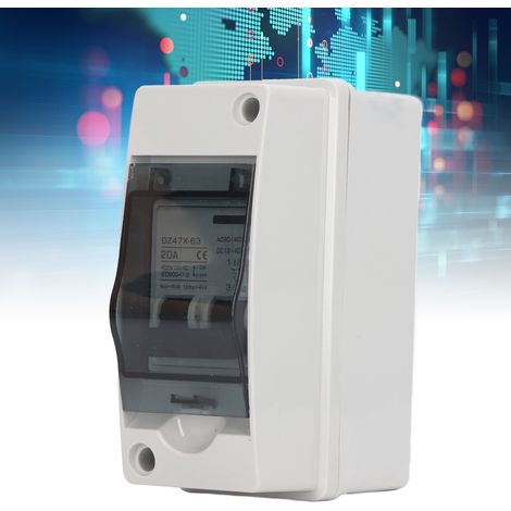 Disjoncteur miniature BAOYI 20 ampères 2P CC, CC 12 V-400 V et CA 90-400 V, étanche IP65, disjoncteur miniature CC pour systèmes photovoltaïques solaires. (1/5)