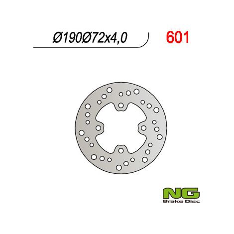 Disco de freno trasero Honda X8R-S/X 50 NG 1998-2004 190x72x4