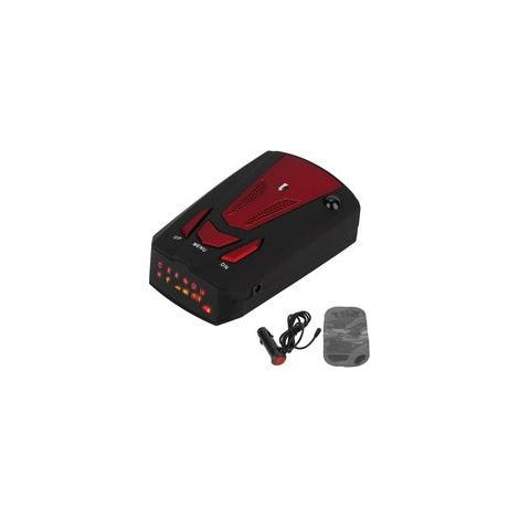 V7 16-Band, 360-Grad-GPS-Laserradarwarner mit Sprachwarnung und Geschwindigkeitsregelung (rot) (1/5)