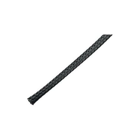 Gaine Tressée 5mm RS PRO, Noir en PET, 100m ( Prix pour Bobine de 100 Mètres )